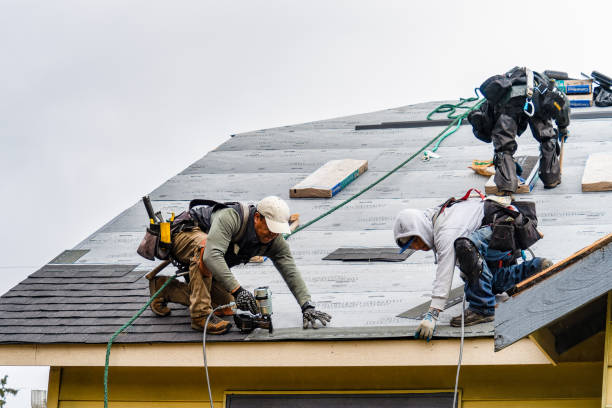 Professional Gutter Installation technician working in Rough And Ready, CA
